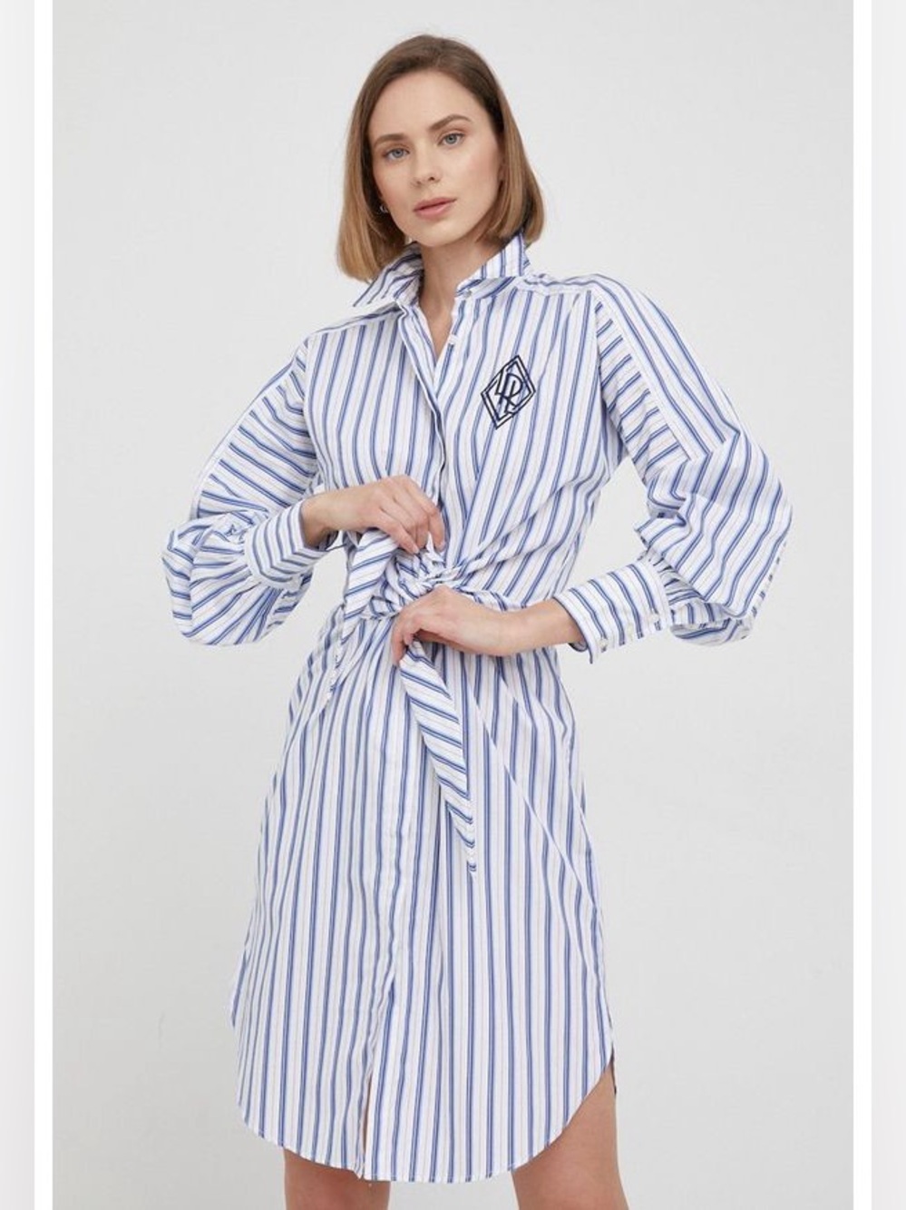 Lauren Ralph Lauren Striped Cotton Broadcloth Shirtdress